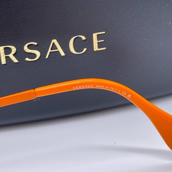 NEW VERSACE VE2249 1485/74 AVIATOR SUNGLASSES VERSACE MOD 2249 ORANGE AVIATOR - Picture 13 of 15
